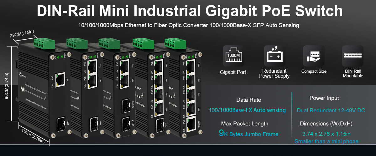 คุณภาพ สวิตช์ PoE อุตสาหกรรม โรงงาน