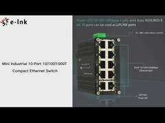 สวิตช์อีเธอร์เน็ตขนาดกะทัดรัด 10 พอร์ต 10/100 / 1000T ขนาดเล็กสำหรับอุตสาหกรรม