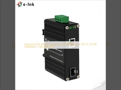 เครื่องแปลงสื่อ PoE อุตสาหกรรม 100 1000BASE-X SFP ถึง 10 100 1000BASE-T 802.3at 30W