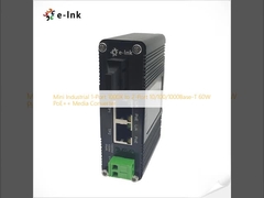 มินิ อินดัสเตรียล 1-Port 1000X ถึง 2-Port 10/100/1000Base-T 60W PoE++ Media Converter