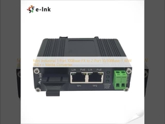มินิ อินดัสเตรียล 1-Port 100Base-FX เป็น 2-Port 10/100Base-T 60W PoE++ Media Converter