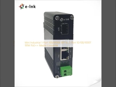 มินิ อินดัสเตรียล 1-Port 100/1000X SFP เป็น 2-Port 10/100/1000T 90W PoE++ Media Converter