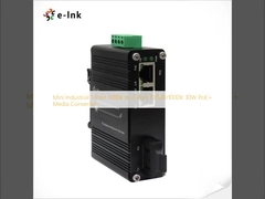 มินิ อินดัสเตรียล 1-Port 1000X ถึง 2-Port 10/100/1000X 30W PoE+ Media Converter