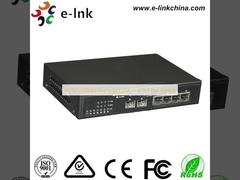 10/100/1000M การจัดการ 2FX + 4TX สวิตช์ไฟเบอร์