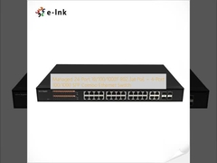การจัดการ 24-Port 10/100/1000T 802.3at PoE + 4-Port 100/1000 SFP Combo Ethernet Switch