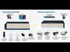 8 ท่าทาง 10/100/1000BASE-T + 2 ท่าทาง 1000BASE SFP อัตโนมัติตรวจจับ IEEE 802.3af/at POE/POE+ และ 24V ป้า POE Switch