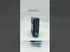 12 ~ 48V DC Power Input อุตสาหกรรม Gigabit PoE + Injector
