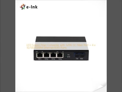 เครื่องแปลงไฟเบอร์จอ LED พร้อม 1x10G SC Fiber Port + 4 x 10/100/1000M Ethernet RJ45 Port