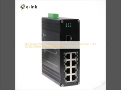 เครื่องแปลงไฟเบอร์จอ LED พร้อม 1x10G SFP+ Fiber Port + 8 x 10/100/1000M Ethernet RJ45 Port