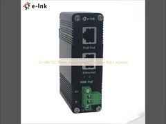 12 ~ 48V DC Power Input อุตสาหกรรม Gigabit PoE + Injector