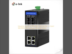 อุตสาหกรรม 4 พอร์ต 10/100/1000T 802.3at PoE + 4 พอร์ต 100/1000X SFP สวิตช์อีเธอร์เน็ตที่มีการจัดการ