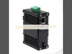 มินิ อินดัสเตรียล 1-Port 100/1000X SFP เป็น 2-Port 10/100/1000T 30W PoE+ Media Converter