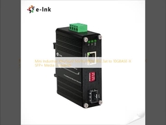 มินิ อินดัสเตรียล 10G/5G/2.5G/1G/100M 802.3at ถึง 10GBASE-X SFP+ Media Converter