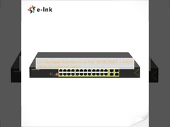 L2+ การจัดการ Rack มอนท์ 24-Port 10/100/1000T + 4-Port 1000X SFP Ethernet Switch
