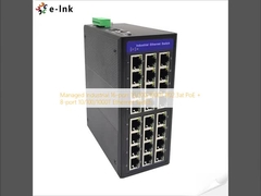 การจัดการอุตสาหกรรม 16-port 10/100/1000T 802.3at PoE + 8-port 10/100/1000T Ethernet Switch