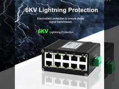 มินิสวิตช์อีเธอร์เน็ตขนาดกะทัดรัด 10 พอร์ต 10/100/1000T สำหรับอุตสาหกรรม รองรับการควบคุมการไหล 802.3x