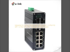อุตสาหกรรม L2+ 8-Port 10/100/1000T 802.3at PoE + 4-Port 1G SFP + 2-Port 10G SFP+ การจัดการ Ethernet Switch