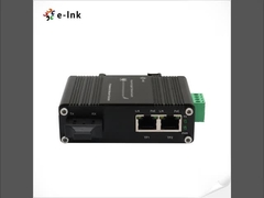 มินิ อินดัสเตรียล 1-Port 100Base-FX เป็น 2-Port 10/100Base-T 30W PoE+ Media Converter ด้วยระยะเวลา 12 ~ 48VDC