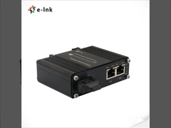 มินิอุตสาหกรรม 1 พอร์ต 100Base-FX เป็น 2 พอร์ต 10/100Base-T 60W PoE++ Media Converter รองรับ Full/Hal