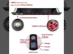 19 นิ้ว 1U 8 ช่อง PDU พร้อมมิเตอร์วัดไฟในตัว พร้อมจอแสดงผล OLED