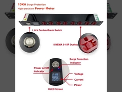 19 นิ้ว 1U 8 Port Power Distribution Unit กับ Gen 3 โมดูลป้องกันการกระแทกที่เปลี่ยนได้
