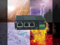 อุตสาหกรรม IEEE802.3af/at PoE Splitter ด้วยฟังก์ชันสวิทช์ 2 ท่าทาง, ความกระตุ้นการออก 12VDC กับระยะทาง
