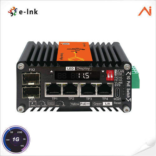 Latest company news about E-link เปิดตัวสวิตช์ PoE++ อัจฉริยะแบบจัดการได้ขนาดเล็กสำหรับอุตสาหกรรม LNK-AIMC204G พร้อมตัวเพิ่มแรงดันไฟฟ้า