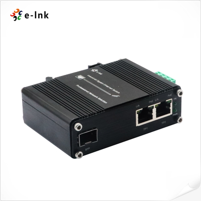 ไฟเบอร์ Gigabit Media Converter อุตสาหกรรม 2-Port 10/100/1000T 802.3at 60W ถึง 1-Port 100/1000X SFP