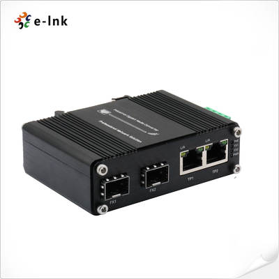 Industrial Ethernet Switch 2 Port 10/100/1000T ถึง 2 Port 10/100/1000X สายใย SFP