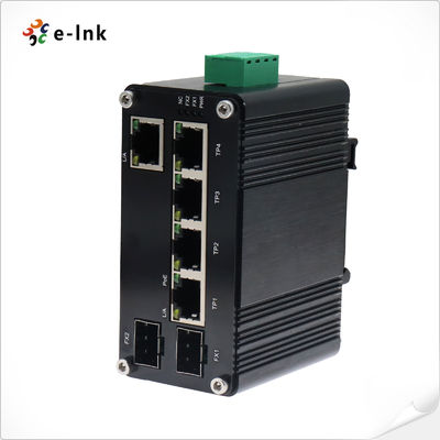 PoE อุตสาหกรรมขับเคลื่อน 5 พอร์ต 10/100/1000T + 2 พอร์ต 100/1000X SFP Ethernet Switch พร้อม PoE Passthrough