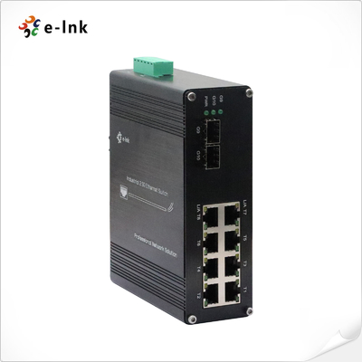 อุตสาหกรรม 8 ท่า 10/100/1000M/2.5G BASE-TX + 2 ท่า 1.25G/2.5G/10G SFP+ BASE-FX Ethernet Switch