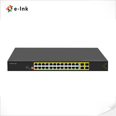 L2+ การจัดการ Rack mount 24-Port 10/100/1000T + 4-Port 1000X SFP รองรับการสวิทช์ Ethernet ครบครัน / ครึ่งดับเพล็กซ์