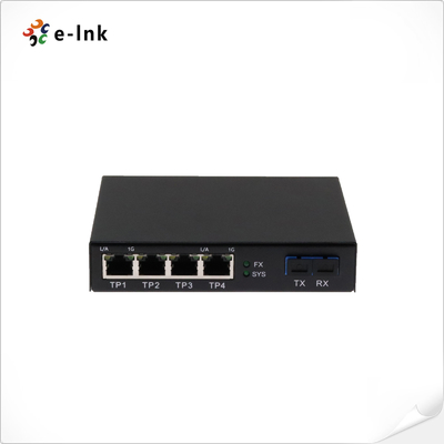 เครื่องแปลงไฟเบอร์จอ LED พร้อม 1x10G SC Fiber Port + 4 x 10/100/1000M Ethernet RJ45 Port