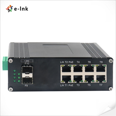 อุตสาหกรรม L2+ 8-Port 10/100/1000T 802.3at PoE + 2-Port 1000X SFP การจัดการ Ethernet สวิตช์