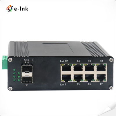 อุตสาหกรรม L2+ 8-Port 10/100/1000T 802.3at PoE + 2-Port 1000X SFP การจัดการ Ethernet สวิตช์