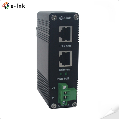 12 ~ 48V DC Power Input อุตสาหกรรม Gigabit PoE + Injector
