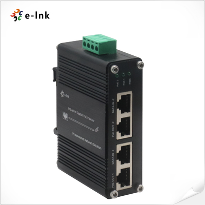 12 ~ 48VDC ไฟฟ้าเข้า อุตสาหกรรม 2-Port Gigabit PoE + Injector