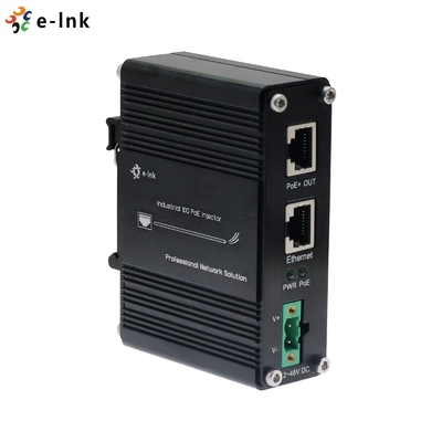 12 ~ 48V DC Power Input อุตสาหกรรม 10G PoE + เครื่องฉีด