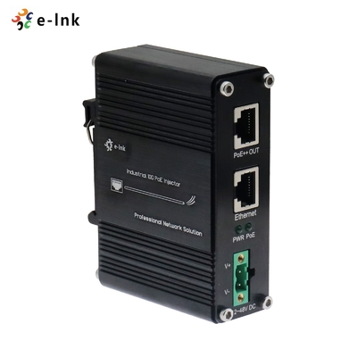 12 ~ 48V DC Power Input อุตสาหกรรม 10G 60W PoE Injector