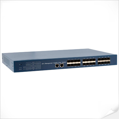 สวิตช์ไฟเบอร์กิกะบิต 24SFP + 2xRJ45 สำหรับการจัดการ