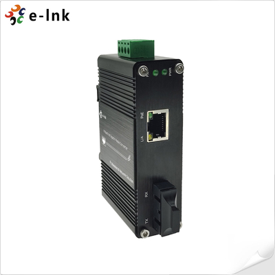 มินิ อินดัสเตรียล 1000BASE-X ถึง 10/100/1000BASE-T 60W PoE+ Media Converter
