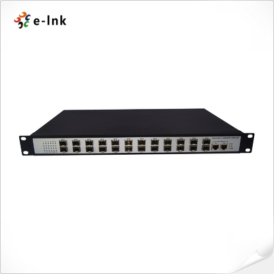 สวิทช์ 24 ประตู 100Base-FX SFP + 2-10/100/1000-TX ที่ไม่จัดการ