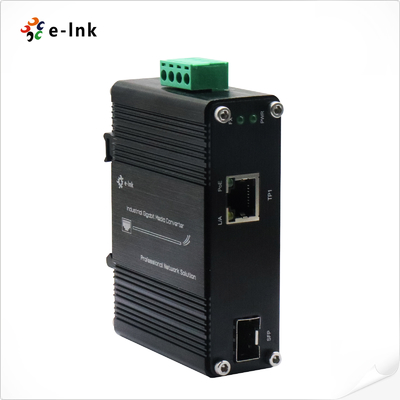มินิ อินดัสเตรียล 1-Port 100/1000X SFP To 1-Port 10/100/1000T 60W PoE++ เครื่องแปลงสื่อ