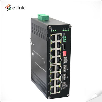 อุตสาหกรรม L2+ 16-Port 10/100/1000T 802.3at PoE + 4-Port 1000X SFP การจัดการ Ethernet Switcher