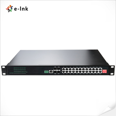 อุตสาหกรรม L2 + Rackmount 24-Port 10/100/1000T 802.3at PoE + 4-Port 1000X SFP การจัดการ Ethernet สวิตช์