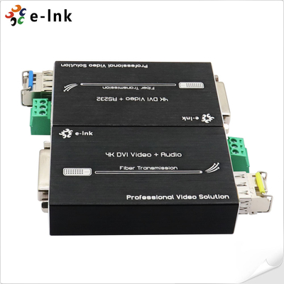 มินิ 4K DVI ไฟเบอร์ออปติก เอ็กซ์เทนเดอร์กับ RS232