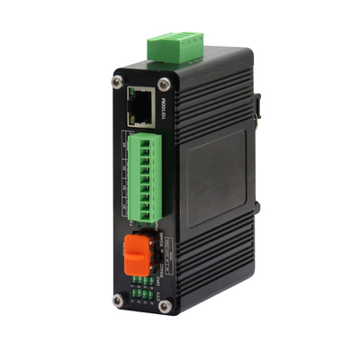 มินิ อินดัสเตรียล 10/100Base-T ถึง 100Base-X SFP ไฟเบอร์เอเธิร์นท์มีเดียคอนเวอร์เตอร์ 1Ch RS232/RS485/RS422