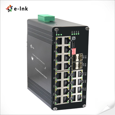 อุตสาหกรรม L2 + 24-Port 10/100/1000T 802.3at PoE + 4-Port 1000X SFP การจัดการ Ethernet สวิตช์