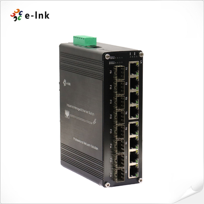 สวิตช์อีเธอร์เน็ตแบบจัดการ Industrial L2+ 8 พอร์ต 10/100/1000T + 8 พอร์ต 1000X SFP