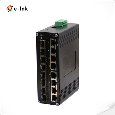 สวิตช์อีเธอร์เน็ตแบบจัดการ Industrial L2+ 8-Port 10/100/1000T 802.3at PoE + 8-Port 1000X SFP